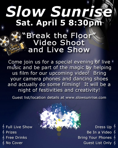 Slow Sunrise Video Shoot Break the Floor